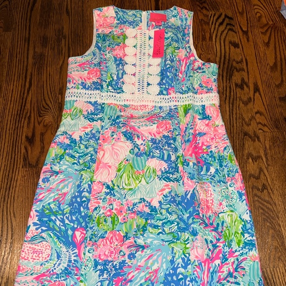 Lilly Pulitzer Railee Shift dress in print Multi Fished My Wish size 14 NWT - Picture 2 of 11